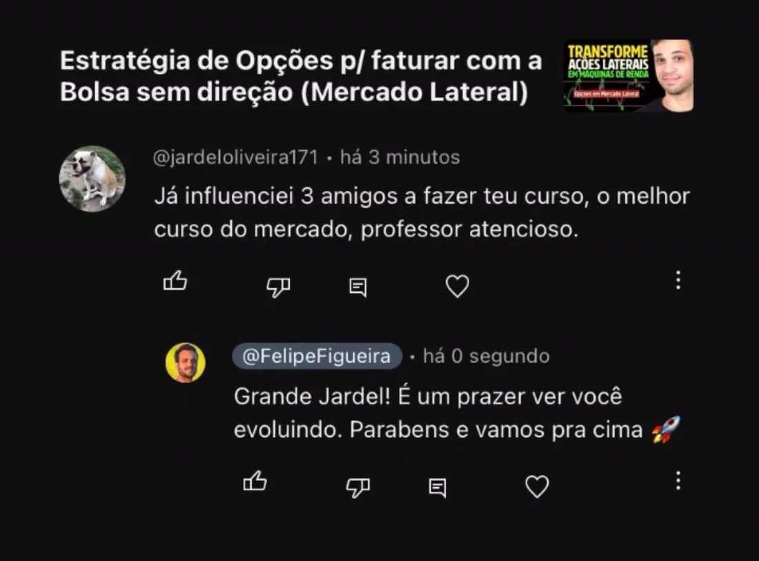 Depoimento de aluno