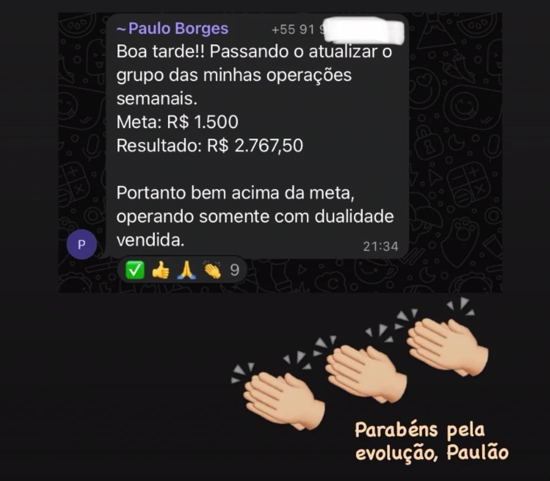 Depoimento de aluno