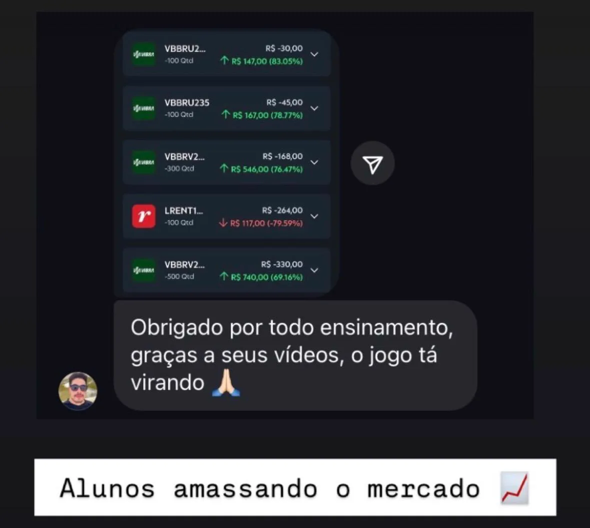 Depoimento de aluno
