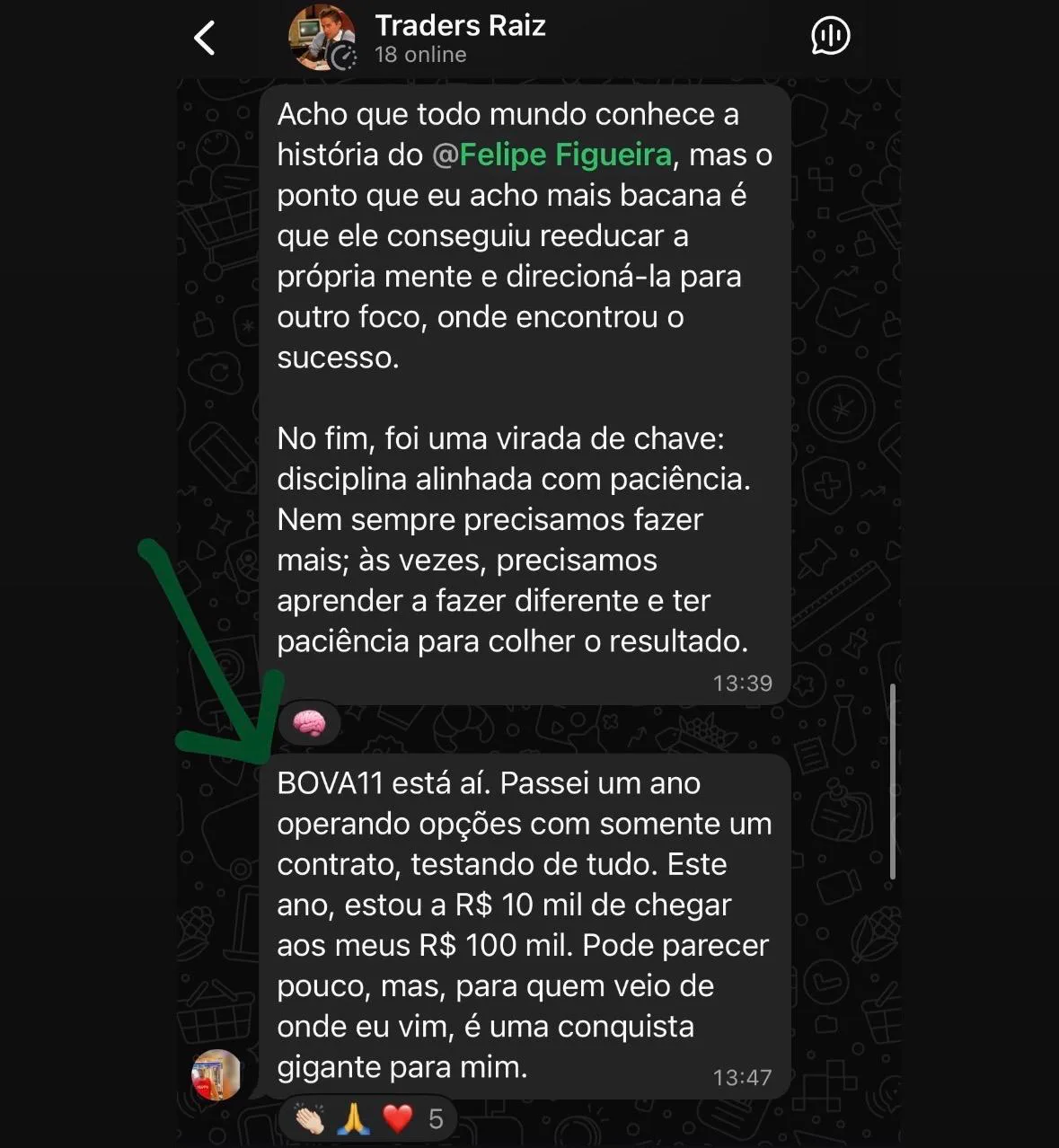 Depoimento de aluno