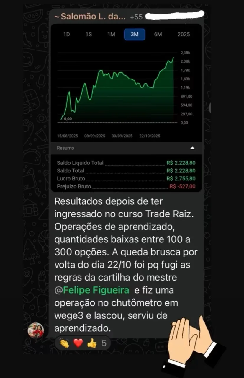 Depoimento de aluno