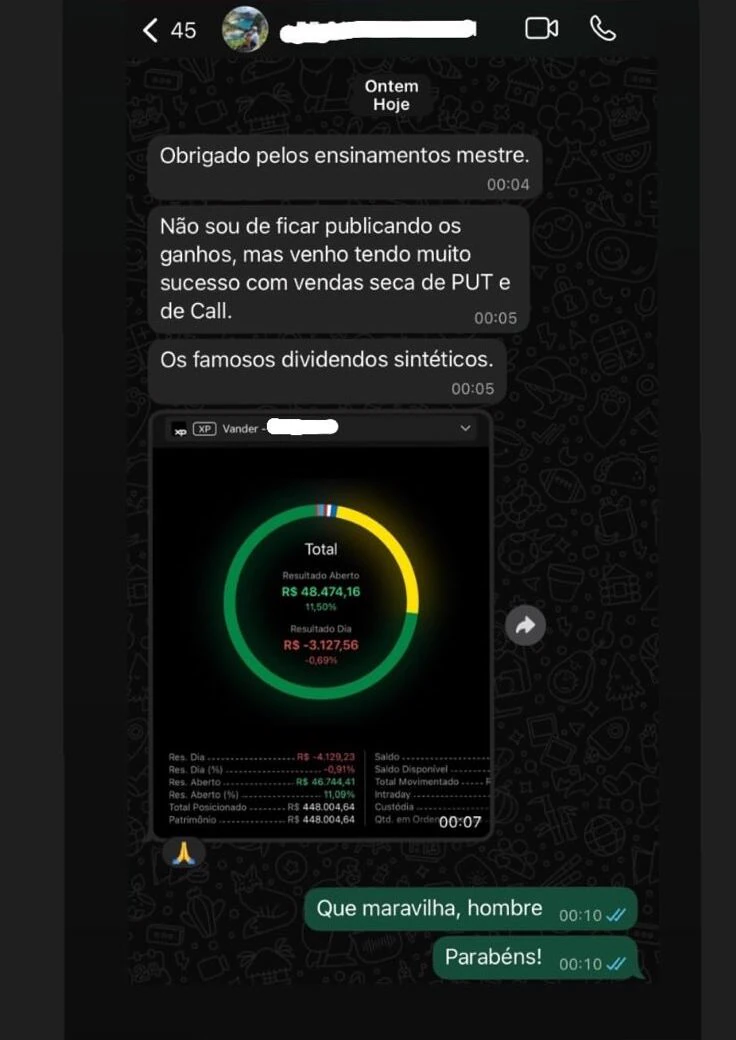 Print do resultado de aluno
