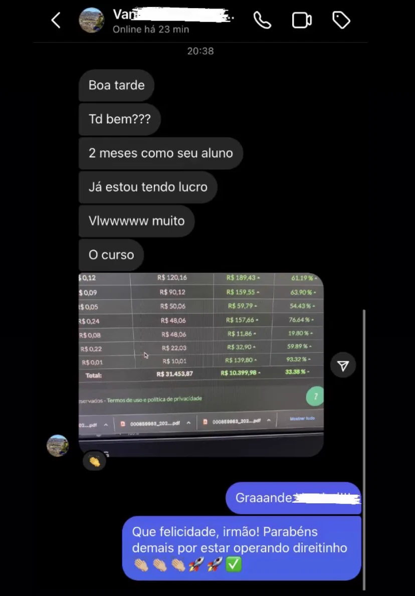 Print do resultado de Vander